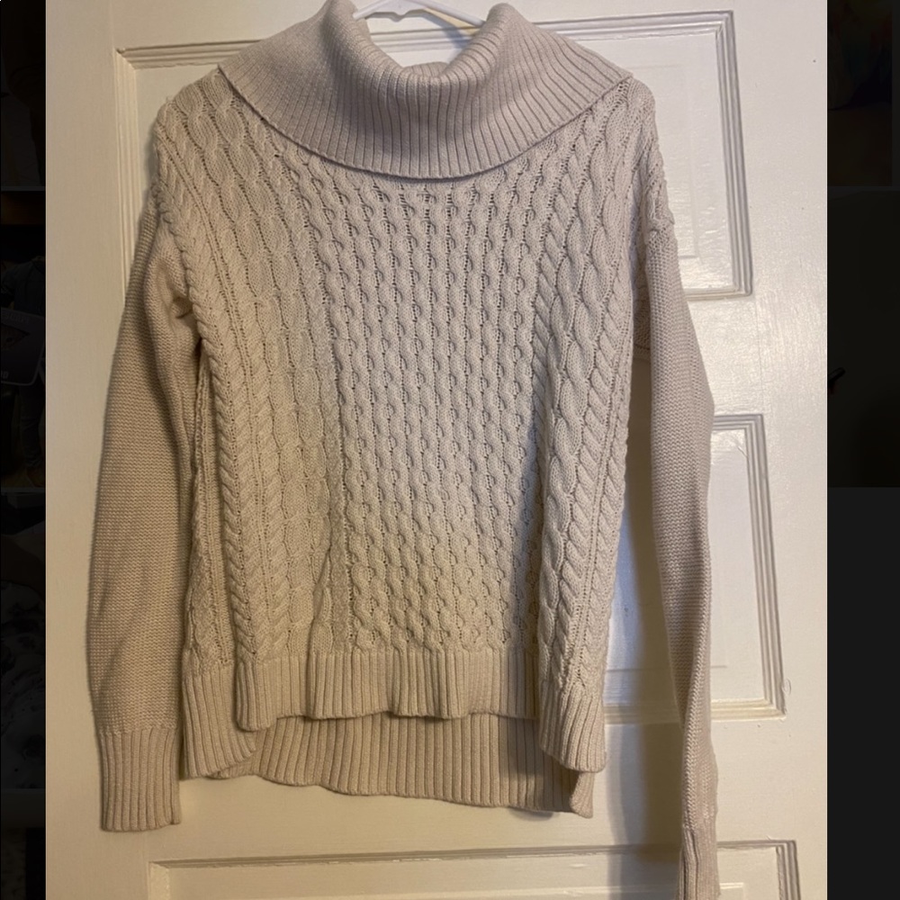 American Eagle size XS white cowl neck sweater